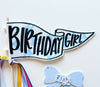 Birthday Girl Bow Felt Flag