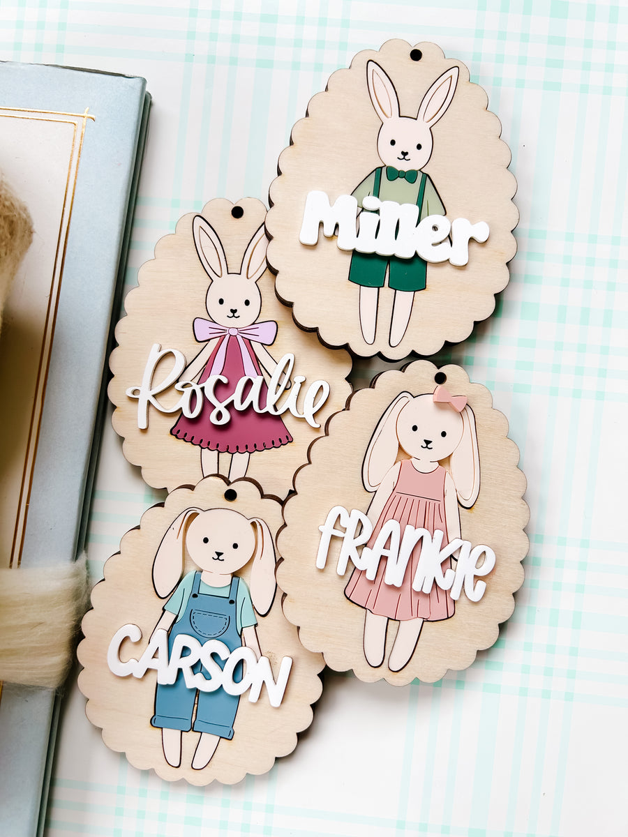 Vintage Bunny Name Tag – Goldie Letter Co
