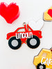 Monster Truck Valentines Name Tag