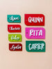 Color Christmas Name Tags
