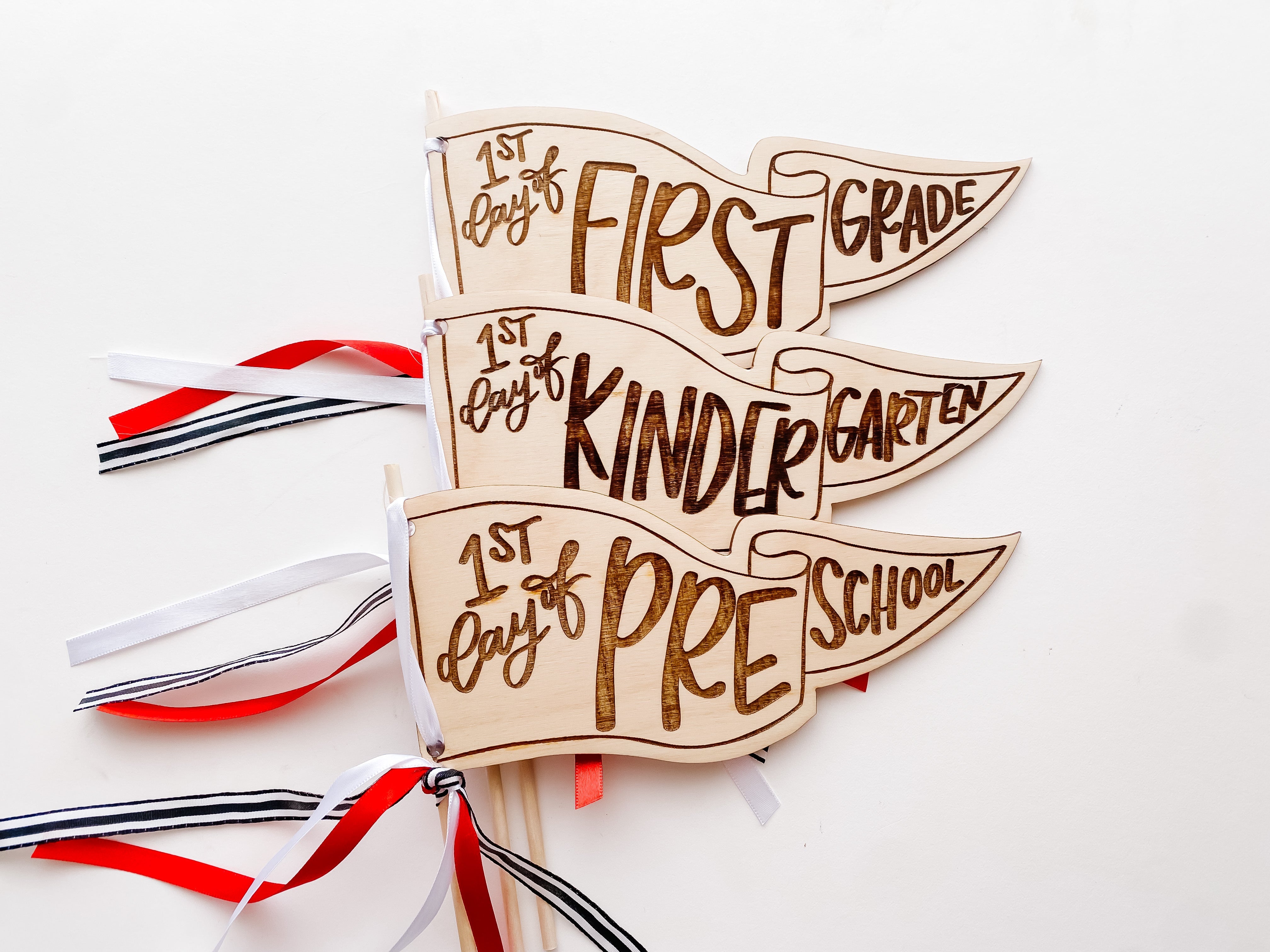 Wood Flag School Sets- First Day of School